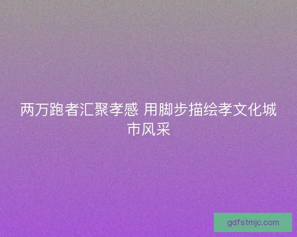 两万跑者汇聚孝感 用脚步描绘孝文化城市风采