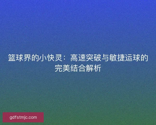 篮球界的小快灵：高速突破与敏捷运球的完美结合解析