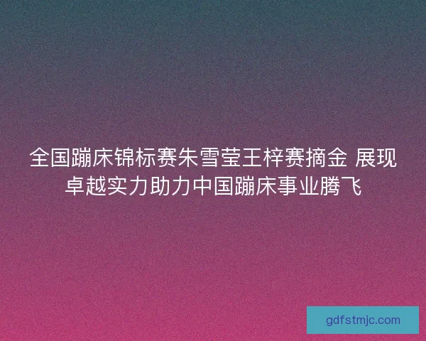 全国蹦床锦标赛朱雪莹王梓赛摘金 展现卓越实力助力中国蹦床事业腾飞