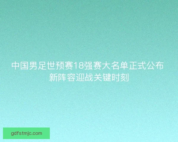 中国男足世预赛18强赛大名单正式公布 新阵容迎战关键时刻