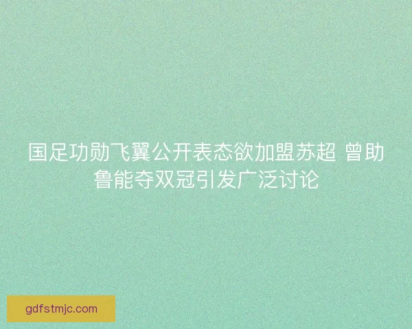 国足功勋飞翼公开表态欲加盟苏超 曾助鲁能夺双冠引发广泛讨论